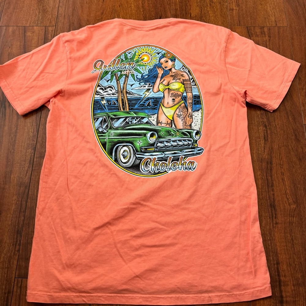 NEW SULLEN ART COLLECTIVE TROPIC THUNDER CHOLOHA CORAL T-SHIRT SZ MEDIUM M